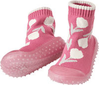 Abenteuer Socken mit Blumen-Muster, rosa, Gr. 23/24, 1 St PUSBLU