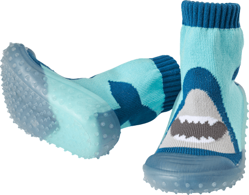 Abenteuer Socken mit Hai-Motiv, blau, Gr. 21/22, 1 St PUSBLU