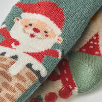 ABS Socken mit Weihnachts-Motiv, blau + beige, Gr. 18/19, 2 St PUSBLU