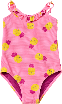 Badeanzug mit Ananas-Muster, rosa, Gr. 110/116, 1 St