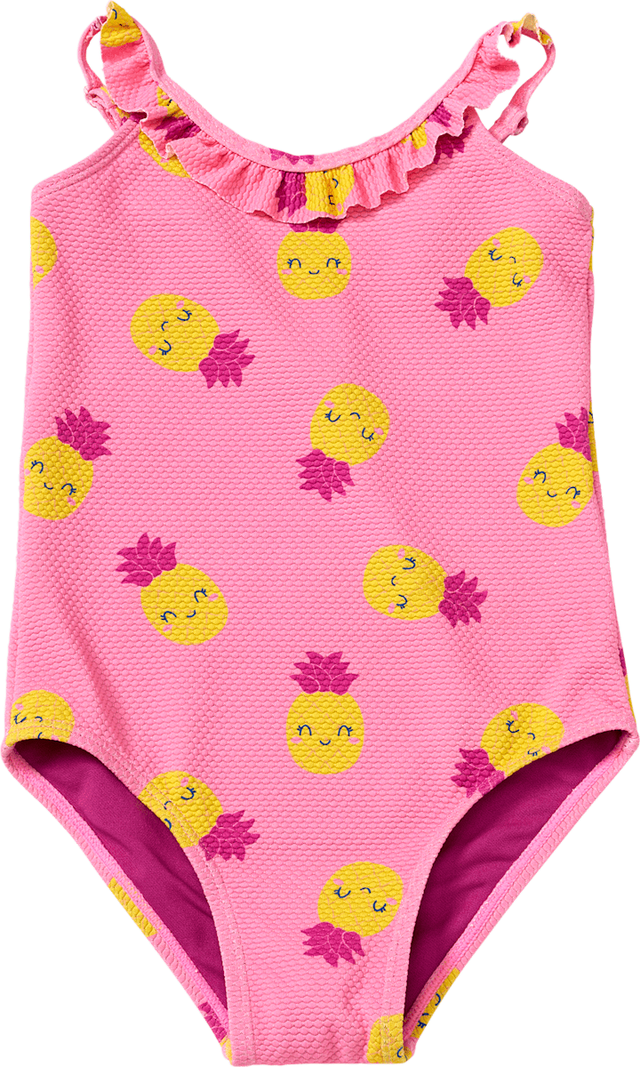 PUSBLU Badeanzug mit Ananas-Muster, rosa, Gr. 98/104, 1 St