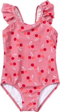 Badeanzug mit Kirsch-Muster, rosa, Gr. 86/92, 1 St PUSBLU
