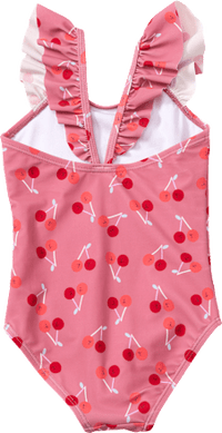 Badeanzug mit Kirsch-Muster, rosa, Gr. 86/92, 1 St PUSBLU