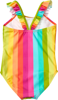 Badeanzug mit Streifen-Muster, bunt, Gr. 98/104, 1 St PUSBLU