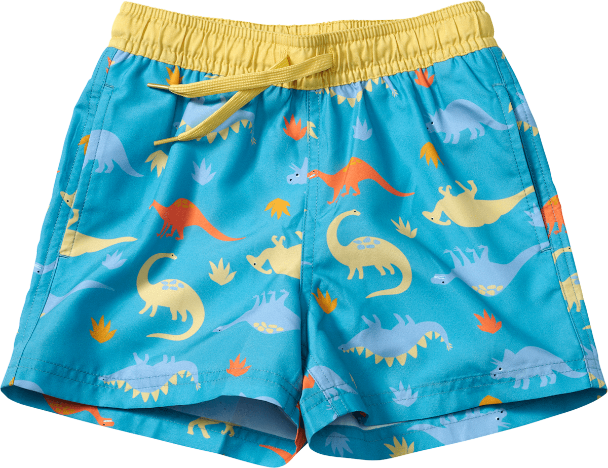 PUSBLU Badehose mit Dino-Muster, blau, Gr. 98/104, 1 St