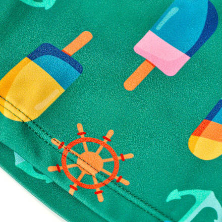 Badehose mit maritimem-Muster, grün, Gr. 122/128, 1 St PUSBLU