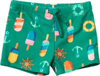 Badehose mit maritimem-Muster, grün, Gr. 122/128, 1 St PUSBLU