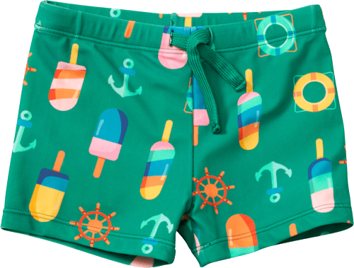 Badehose mit maritimem-Muster, grün, Gr. 122/128, 1 St PUSBLU