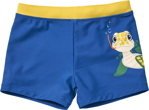 Badehose mit Schildkröten-Motiv, blau + gelb, Gr. 98/104, 1 St