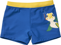 Badehose mit Schildkröten-Motiv, blau + gelb, Gr. 98/104, 1 St