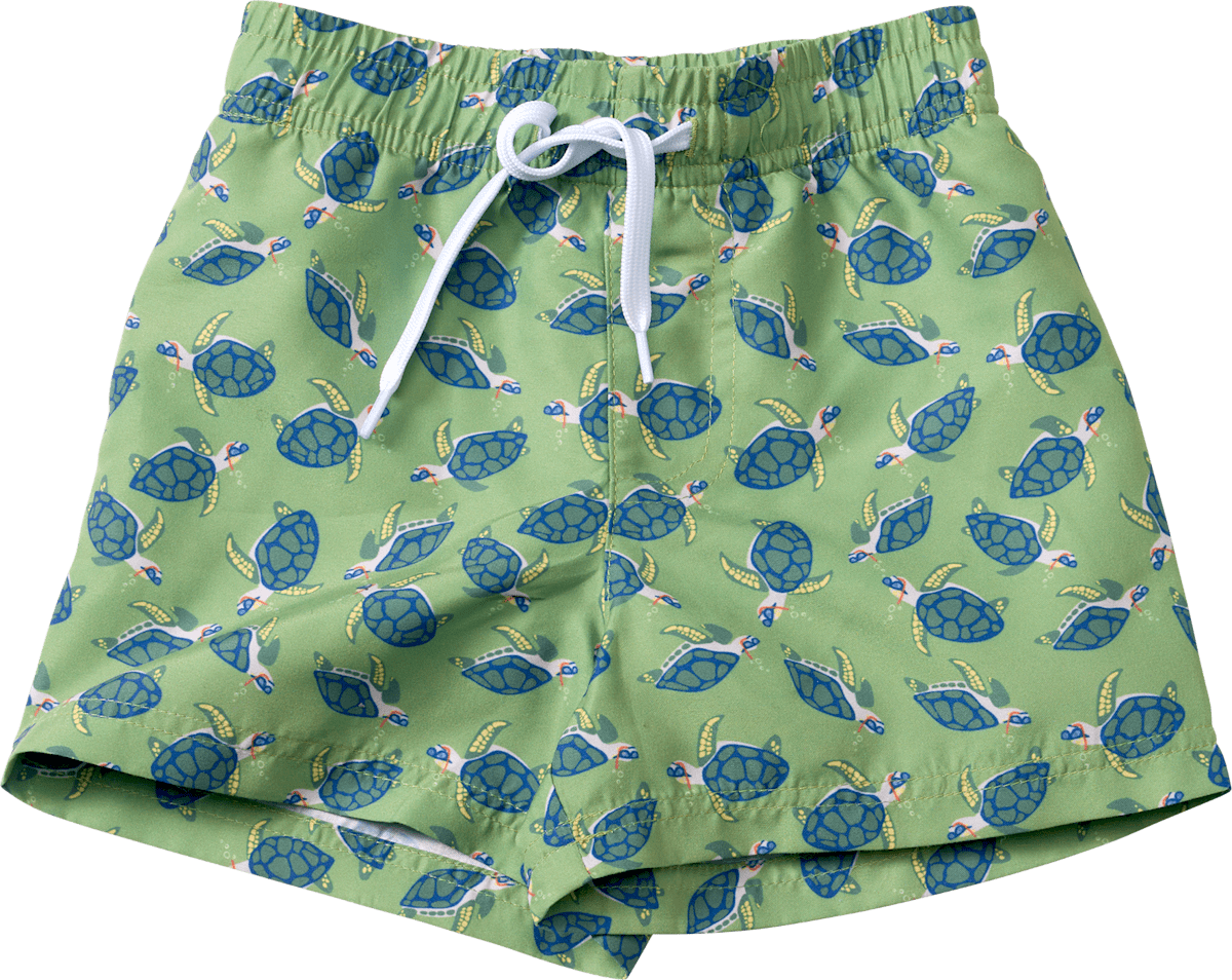 PUSBLU Badehose mit Schildkröten-Muster, grün, Gr. 86/92, 1 St