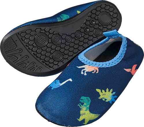 Badeschuhe mit Dino-Muster, blau, Gr. 25/26, 1 St PUSBLU