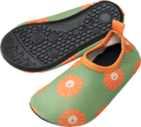 Badeschuhe mit Löwen-Muster, grün + orange, Gr. 21/22, 1 St