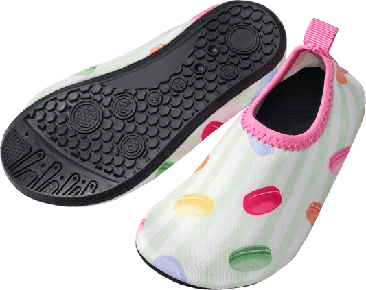 Chaussons de piscine PUSBLU à motif macaron, vert & rose, pt. 25/26, 1 pce