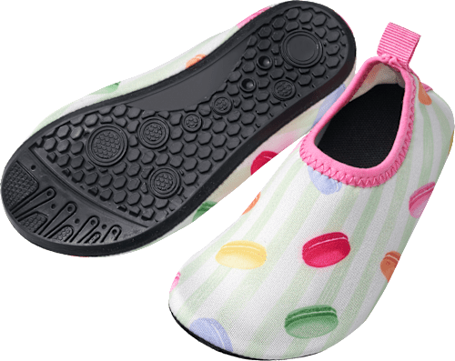 Badeschuhe mit Macaron-Muster, grün & rosa, Gr. 29/30, 1 St