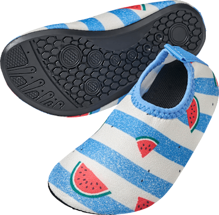 Badeschuhe mit Melonen-Muster, blau & rot, Gr. 25/26, 1 St PUSBLU