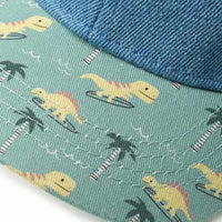 Basecap aus Denim mit Dino-Muster, blau + grün, Gr. 52/53, 1 St