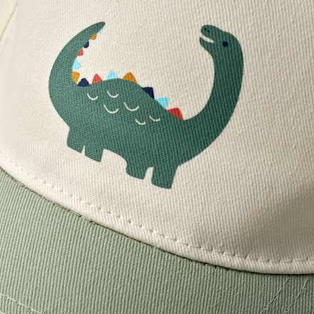 Basecap mit Dino-Motiv, beige +grün, Gr. 50/51, 1 St