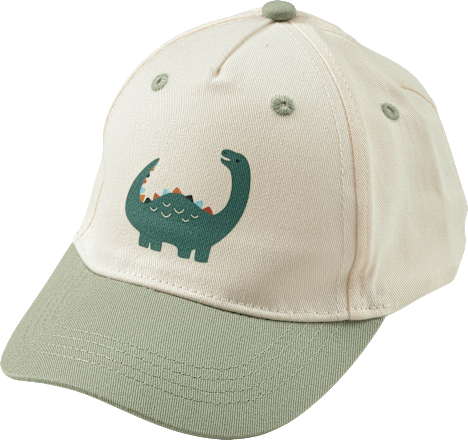 Basecap mit Dino-Motiv, beige +grün, Gr. 50/51, 1 St