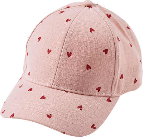 Basecap mit Herz-Muster, rosa, Gr. 50/51, 1 St
