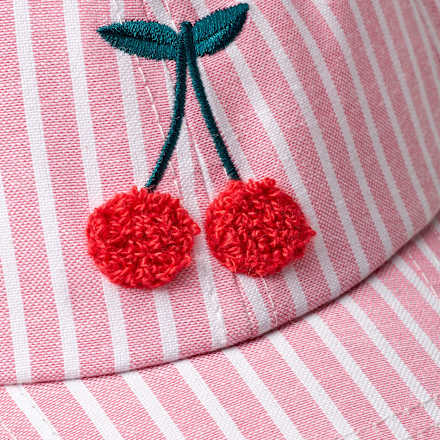 Basecap mit Kirsch-Motiv, rosa & weiß, Gr. 50/51, 1 St