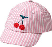 Basecap mit Kirsch-Motiv, rosa & weiß, Gr. 50/51, 1 St