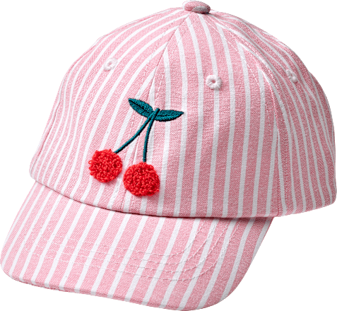 Basecap mit Kirsch-Motiv, rosa & weiß, Gr. 50/51, 1 St