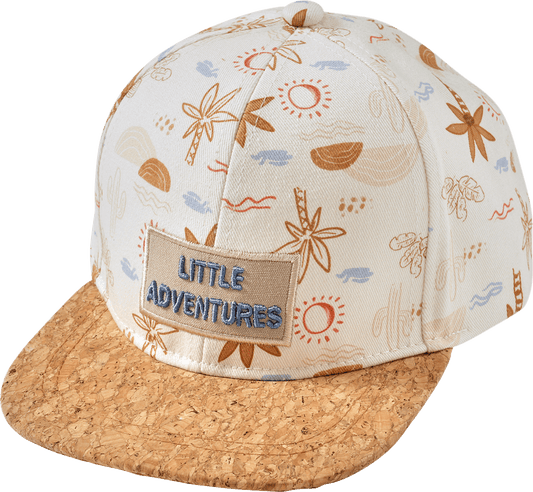PUSBLU Basecap mit Korkschirm & Palmen-Muster, beige, Gr. 52/53, 1 St