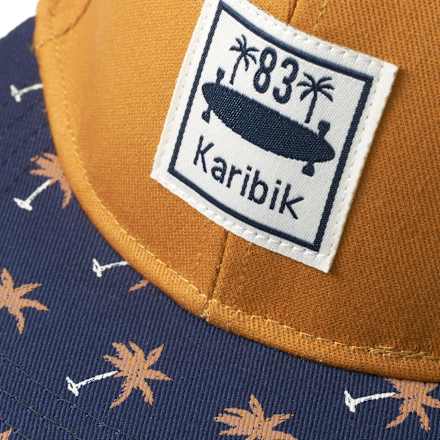 Basecap mit Palmen-Muster, orange & blau, Gr. 52/53, 1 St