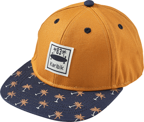 Basecap mit Palmen-Muster, orange & blau, Gr. 52/53, 1 St