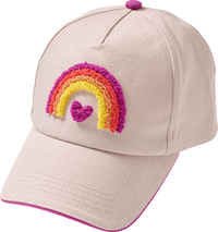 Basecap mit Regenbogen-Applikation, beige, Gr. 52/53, 1 St