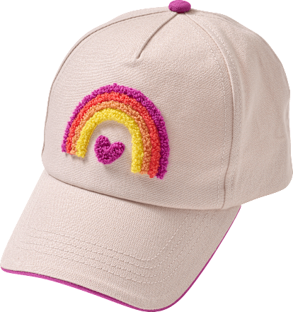 Basecap mit Regenbogen-Applikation, beige, Gr. 54/55, 1 St