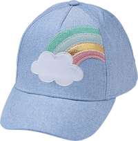 Basecap mit Regenbogen-Applikation, blau, Gr. 54/55, 1 St PUSBLU
