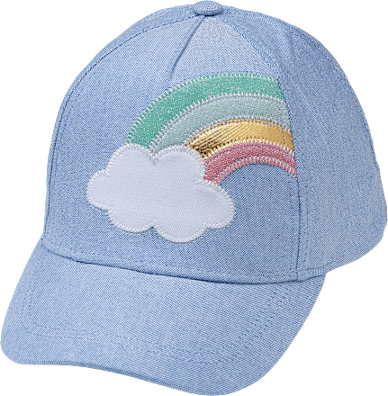 Basecap mit Regenbogen-Applikation, blau, Gr. 54/55, 1 St PUSBLU