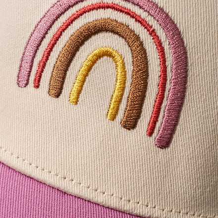 Basecap mit Regenbogen-Stickerei, beige & rosa, Gr. 52/53, 1 St PUSBLU