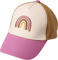 Basecap mit Regenbogen-Stickerei, beige & rosa, Gr. 52/53, 1 St PUSBLU