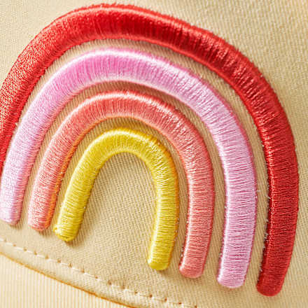 Basecap mit Regenbogen-Stickerei, gelb, Gr. 52/53, 1 St PUSBLU