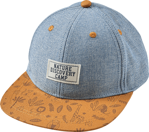 Basecap mit Schrift-Aplikation, blau + gelb, Gr. 52/53, 1 St