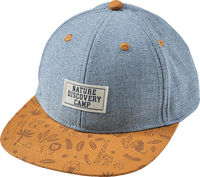 Basecap mit Schrift-Aplikation, blau + gelb, Gr. 52/53, 1 St
