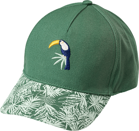 Basecap mit Tukan-Stickerei, grün, Gr. 52/53, 1 St PUSBLU