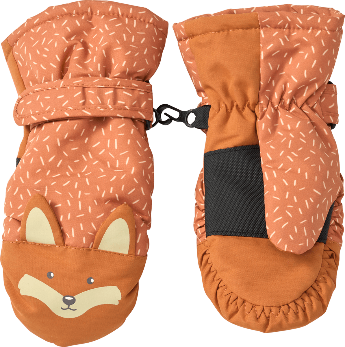 PUSBLU Fäustlinge mit Fuchs-Motiv, braun, Gr. 3, 1 St