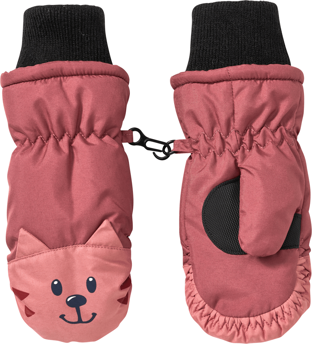 PUSBLU Fäustlinge mit Katzen-Motiv, rosa, Gr. 2, 1 St
