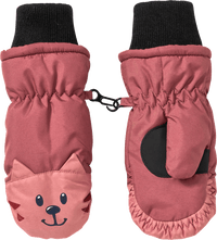PUSBLU Fäustlinge mit Katzen-Motiv, rosa, Gr. 2, 1 St