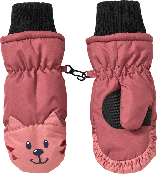 PUSBLU Moufles motif chat, rose, t. 2, 1 pce