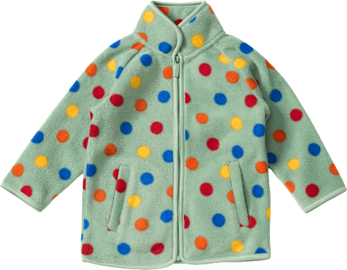 Fleecejacke mit Raglanärmel & Punkte-Muster, grün, Gr. 98/104
