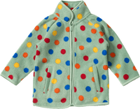 Fleecejacke mit Raglanärmel & Punkte-Muster, grün, Gr. 98/104