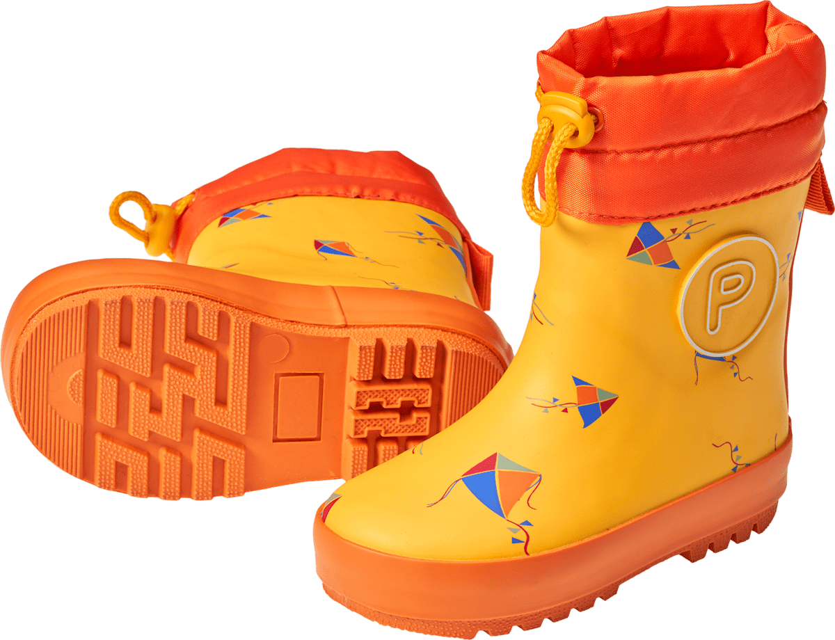 PUSBLU Gummistiefel mit Futter & Drachen-Muster, gelb, Gr. 24/25, 1 St