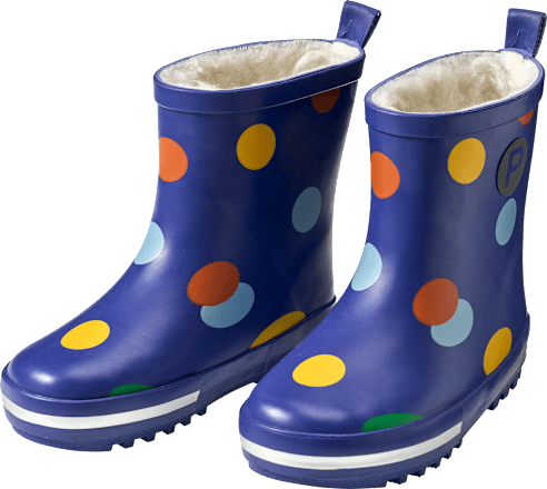 Gummistiefel mit Futter & Punkte-Muster, blau, Gr. 26/27, 1 St
