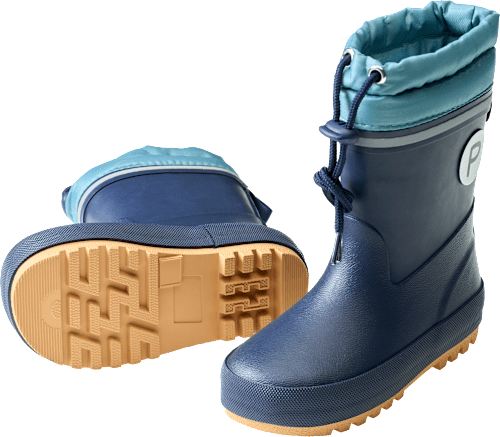 Gummistiefel mit Kunstfellfutter, blau, Gr. 24/25