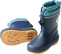 Gummistiefel mit Kunstfellfutter, blau, Gr. 24/25